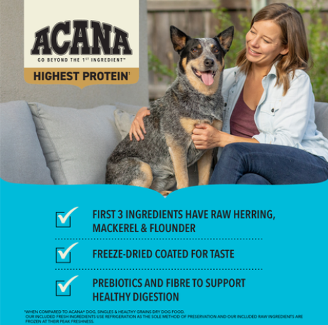 Acana Dog Highest Protein Pacifica® - fisk Spannmålsfritt 2 kg/6 kg/11,4 kg