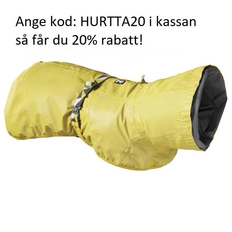 Hurtta Rainwear Mudventure Reflective ECO Hundjacka Stl. 25 - 65 cm Turmeric