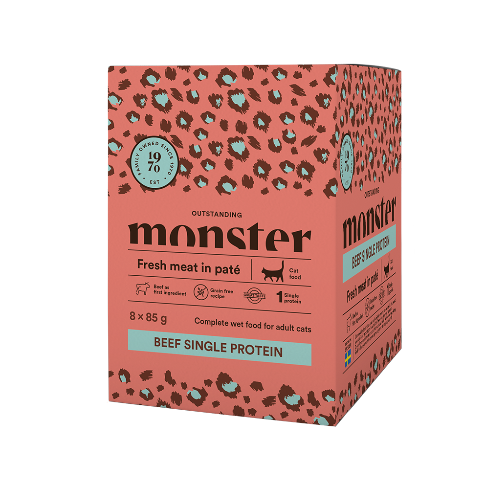 Monster Cat Pouches Adult Beef (nöt) 85 gr x 8 st