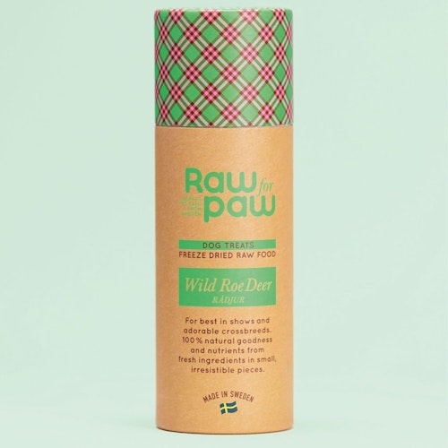 Raw for Paw Wild Roe Deer- Rådjur Frystorkat hundgodis 45 gram
