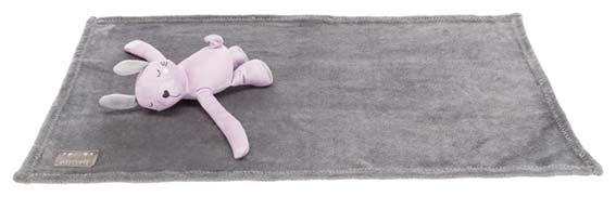 Junior cuddly set filt/kanin, plysch, 75 × 50 cm, grå/ljuslila