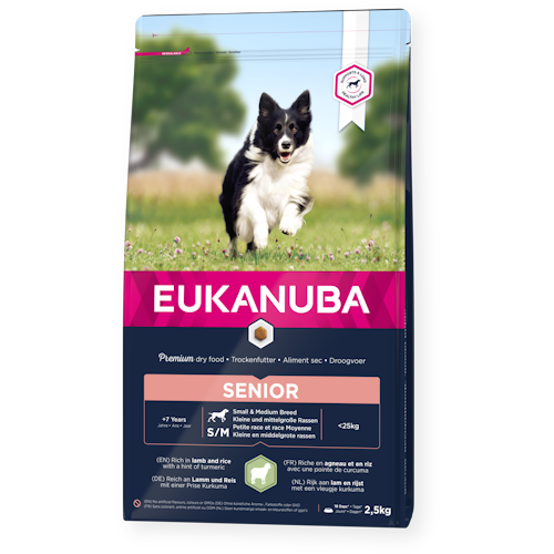 Eukanuba Dog Senior Small/Medium Breed Lamb & Rice 2,5 kg/12 kg