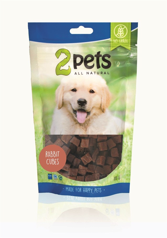 2pets Dogsnack Rabbit Cubes, 100 g