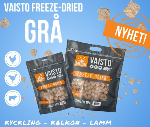 MUSH Vaisto® Grå Freeze-Dried  (kyckling-kalkon-lamm)