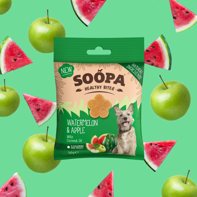 Soopa Healthy Bites Watermelon & Apple 50g (vattenmelon & äpple), veganskt