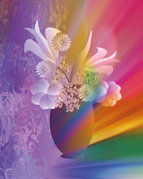 Graphic Art "A bouquet for rainbow love"