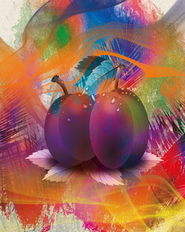 Graphic Art "Colored fruits"