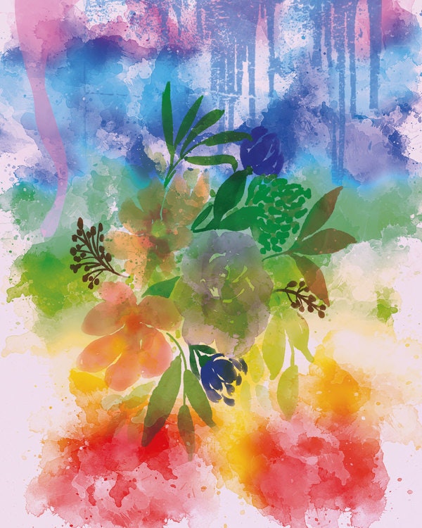 Graphic Art "Bouquet in summer colors"