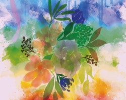 Graphic Art "Bouquet in summer colors"