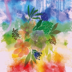 Graphic Art "Bouquet in summer colors"