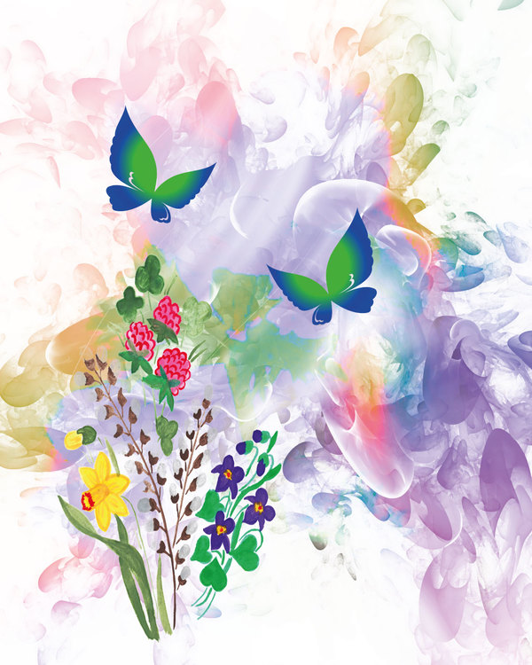 Graphic Art "Spring is here"
