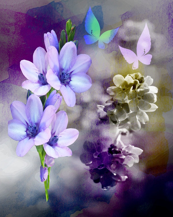 Graphic Art "Flowering time in purple"