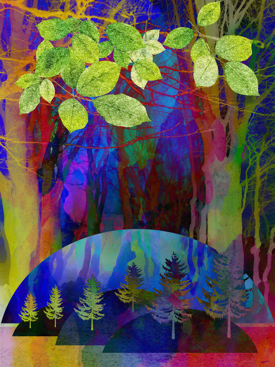 Graphic Art "Abstract colorful forest"