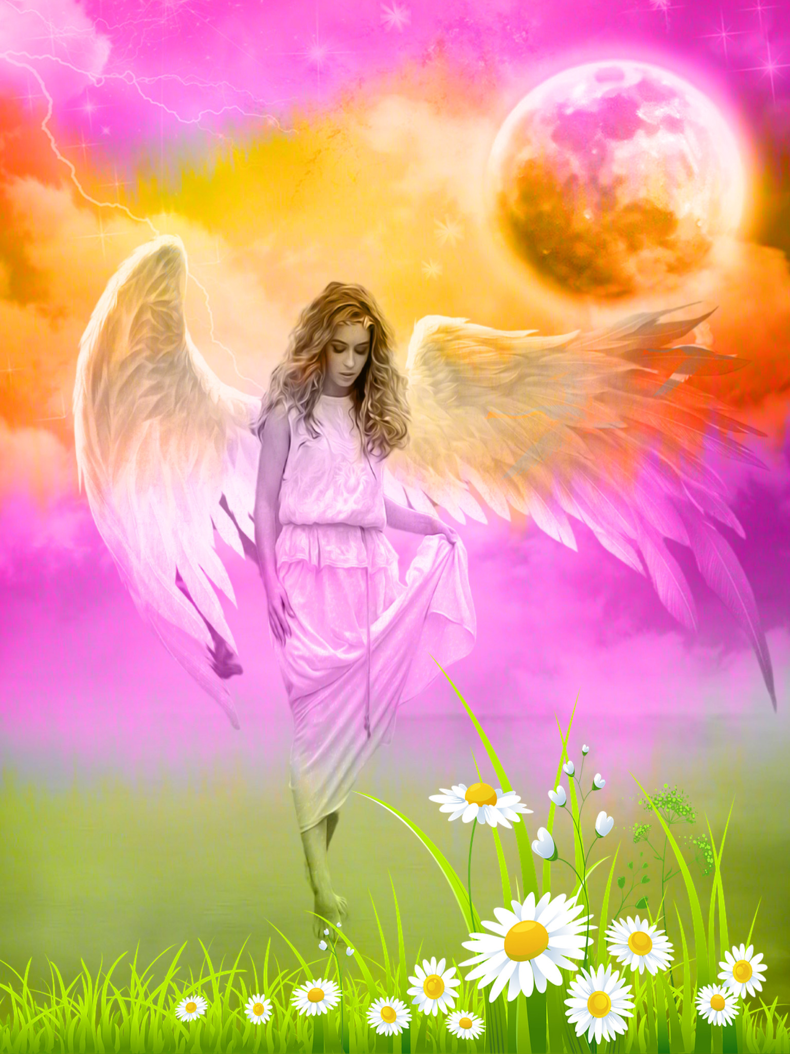 Graphic Art "The planet where angels live"