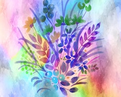 Graphic Art "Bouquet in beautiful pastel"
