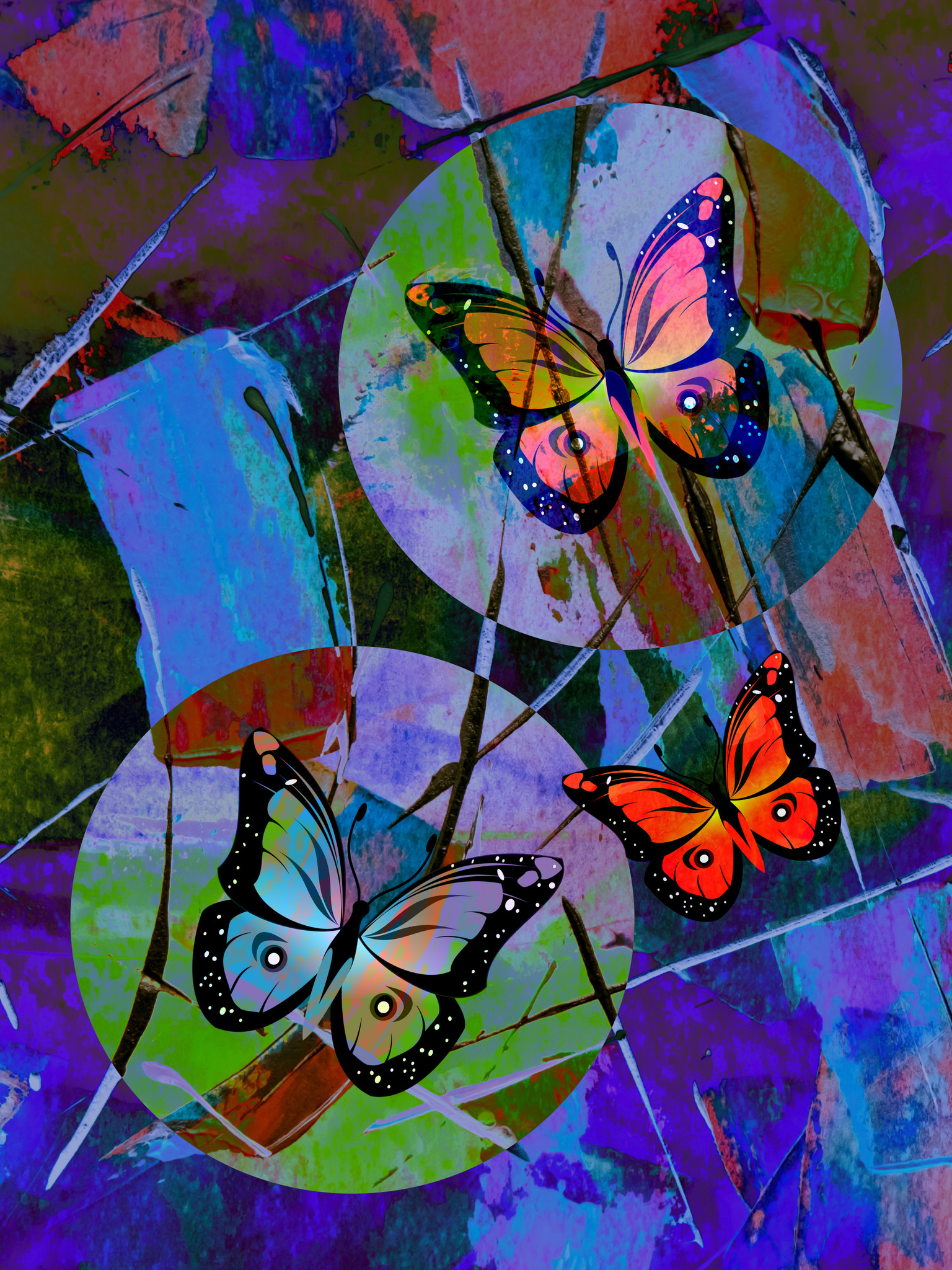 Graphic Art "Abstract butterflies in an abstract world"