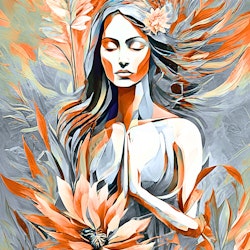 Graphic Art "The beautiful woman's inner face"