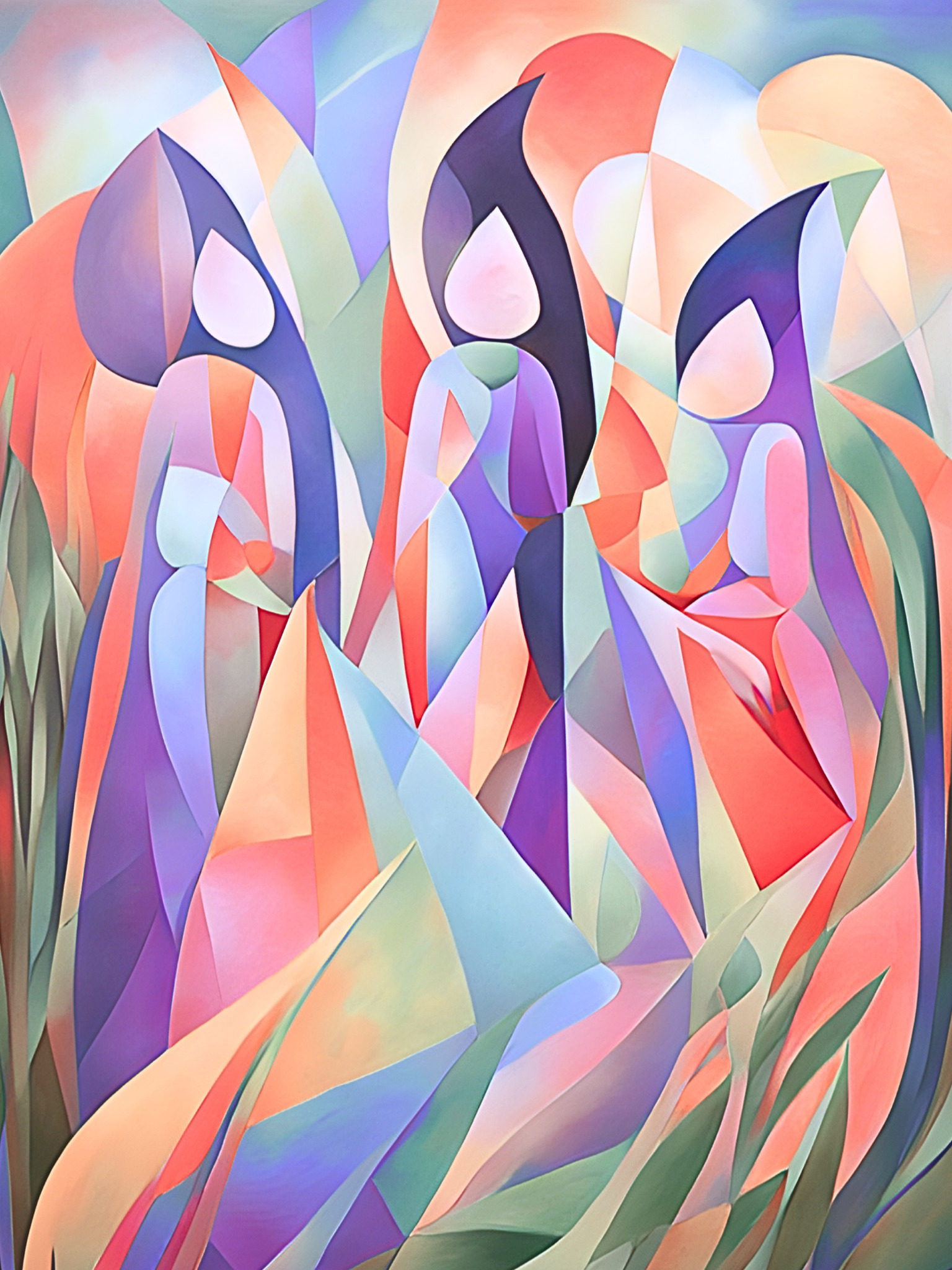 Graphic Art "Woman in the sea of colors"