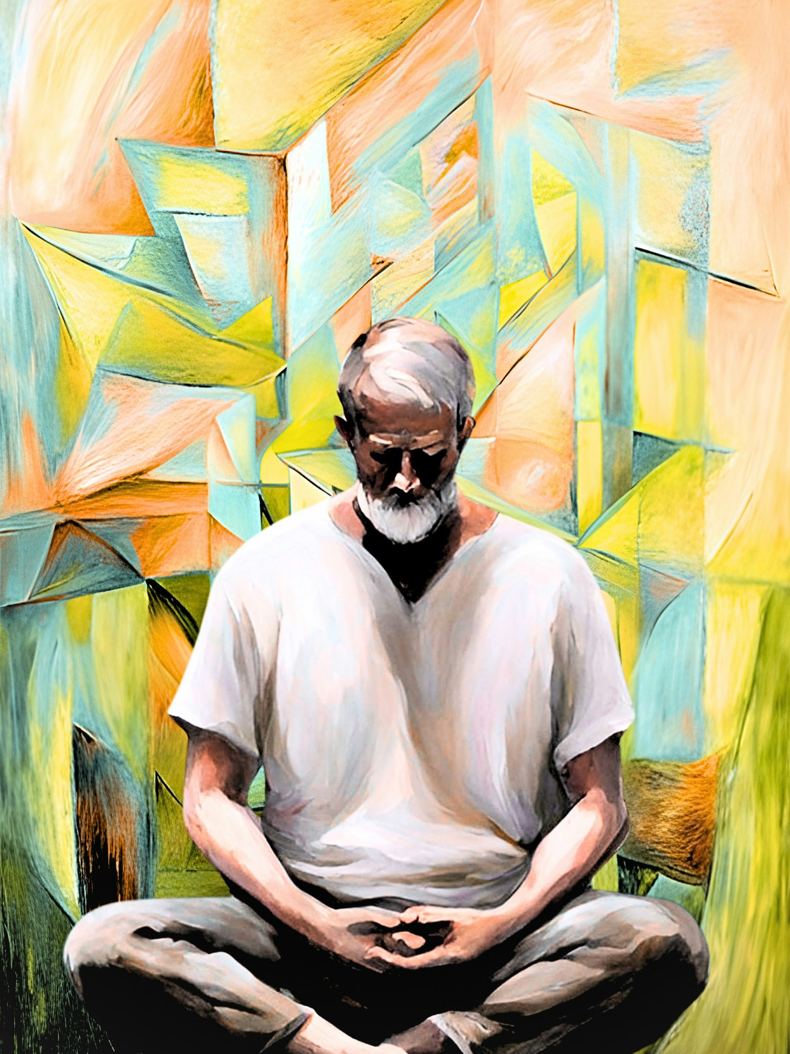 Graphic Art "Man in meditation"
