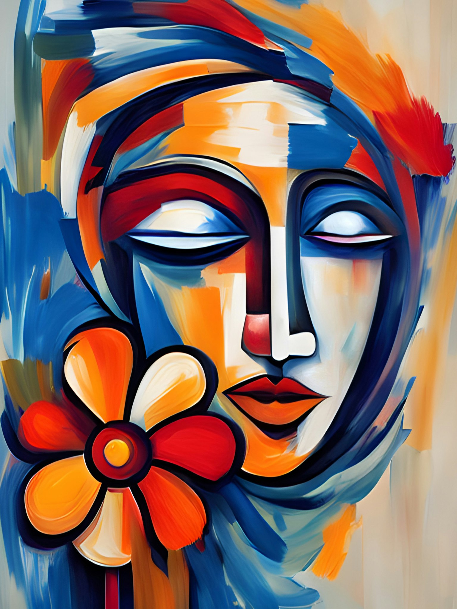 Graphic Art "An abstract meditation face"