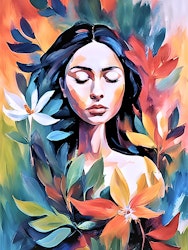 Graphic Art "The beautiful woman's inner face"