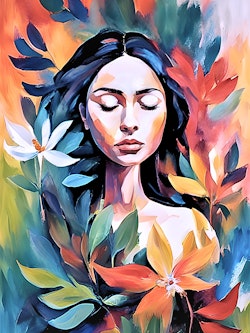Graphic Art "The beautiful woman's inner face"