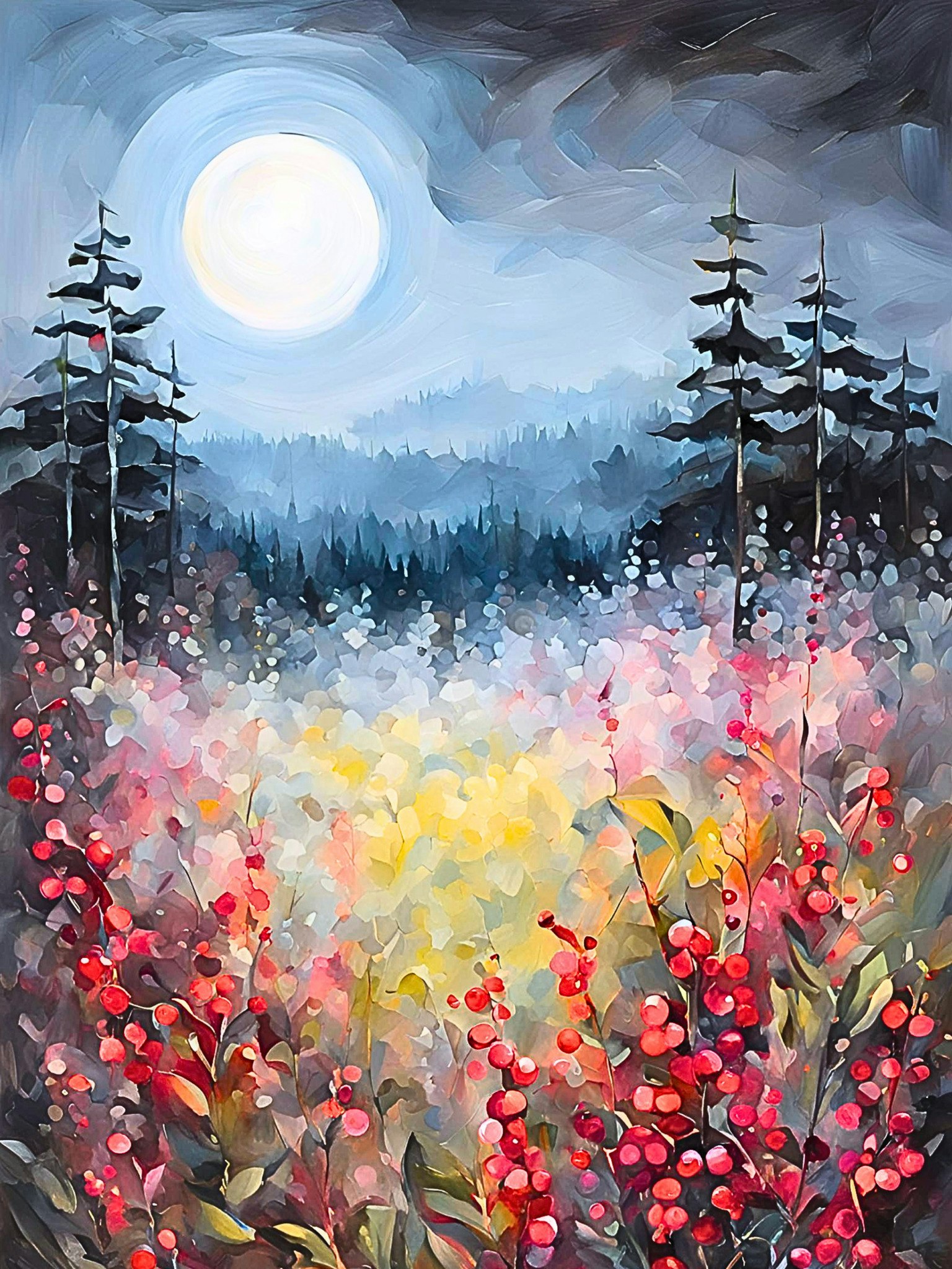 Graphic Art "The moon will dance"