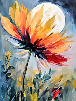 Graphic Art "The planet with flower"