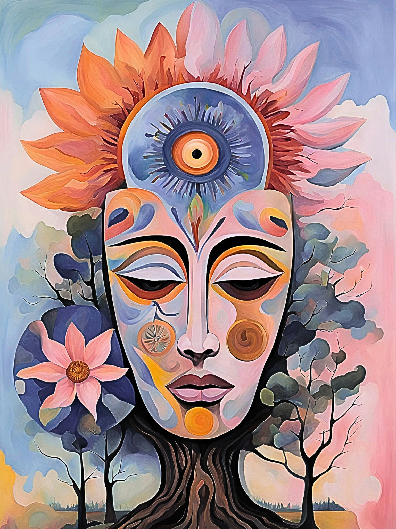 Graphic Art "The golden mean path"