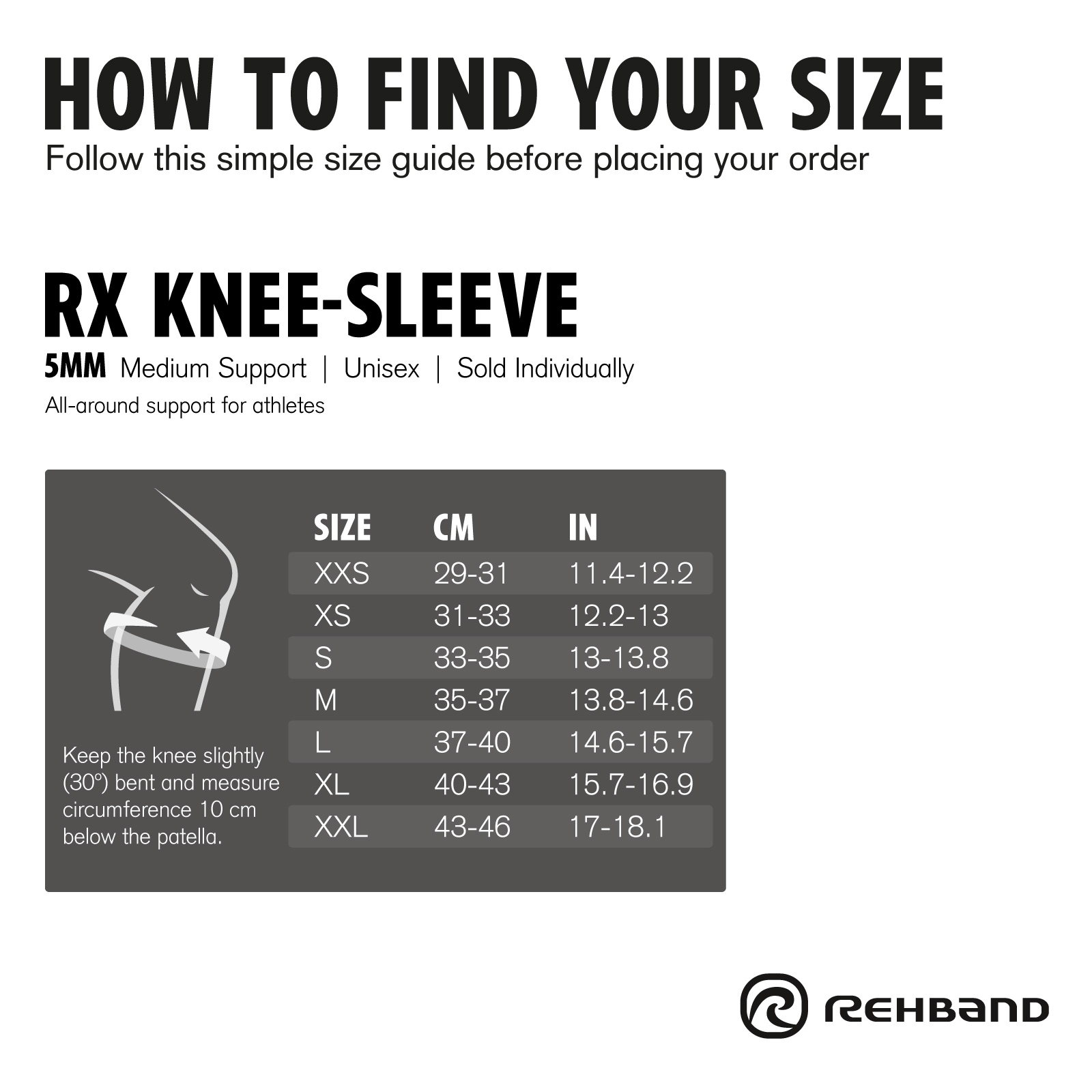 Rehband RX Knee-sleeve 5mm Carbon Black