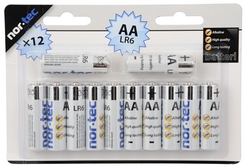 ALKALISKT BATTERI AA 1.5V 12STK