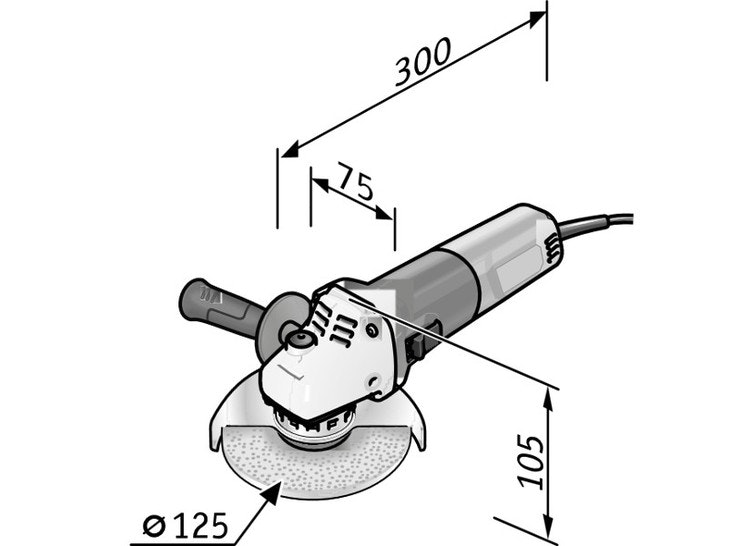 Vinkelslip LE9-11 L-box 125mm