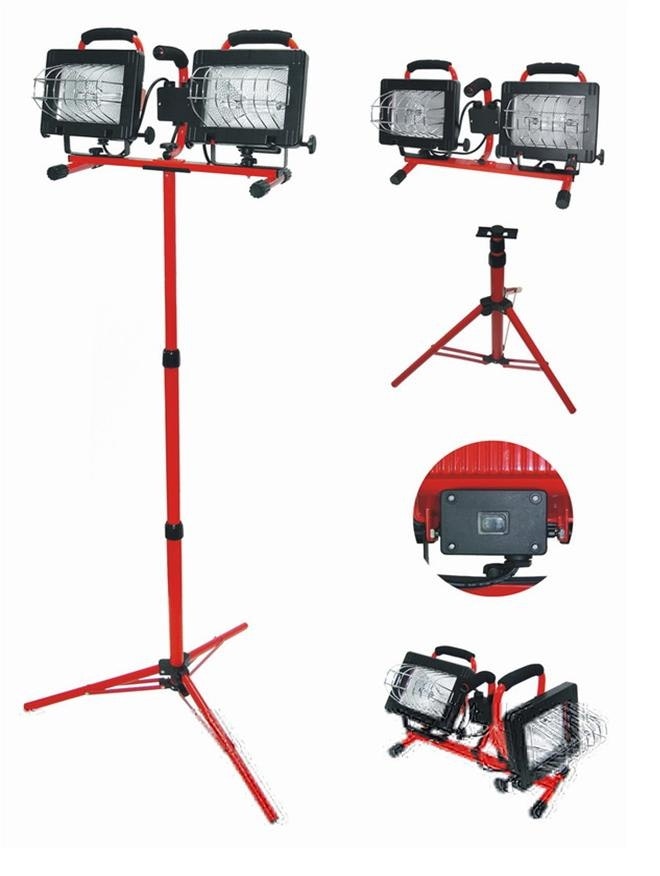Lampa på justerbart stativ, 2X500W,