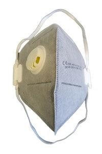 Partikelfiltermask FFP-2 ventil Pro Grå, 2 x resår 50st