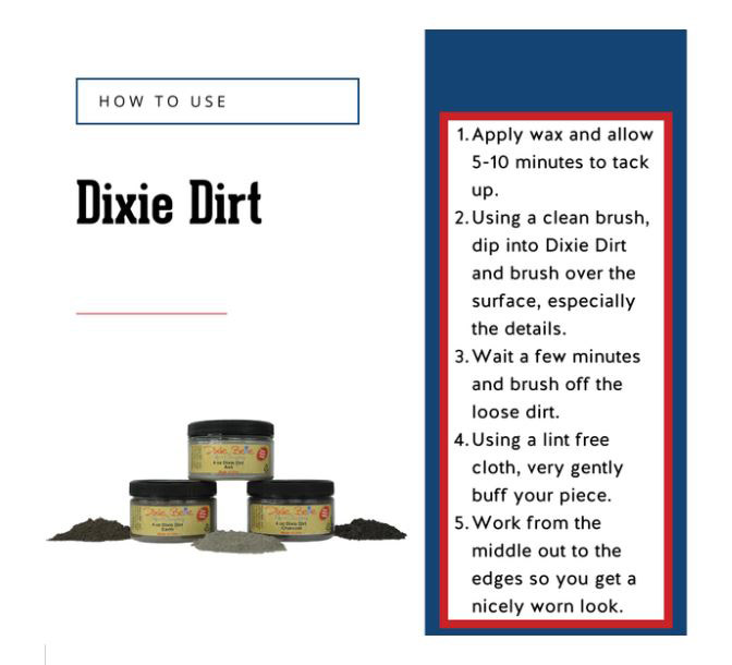 Dixie Belle Dirt CHARCOAL - Patina / antikpulver - Träkol