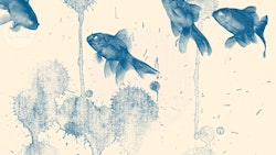 Mint By Michelle - BLUE FISH - A1 Decoupage Paper ca 59x84cm