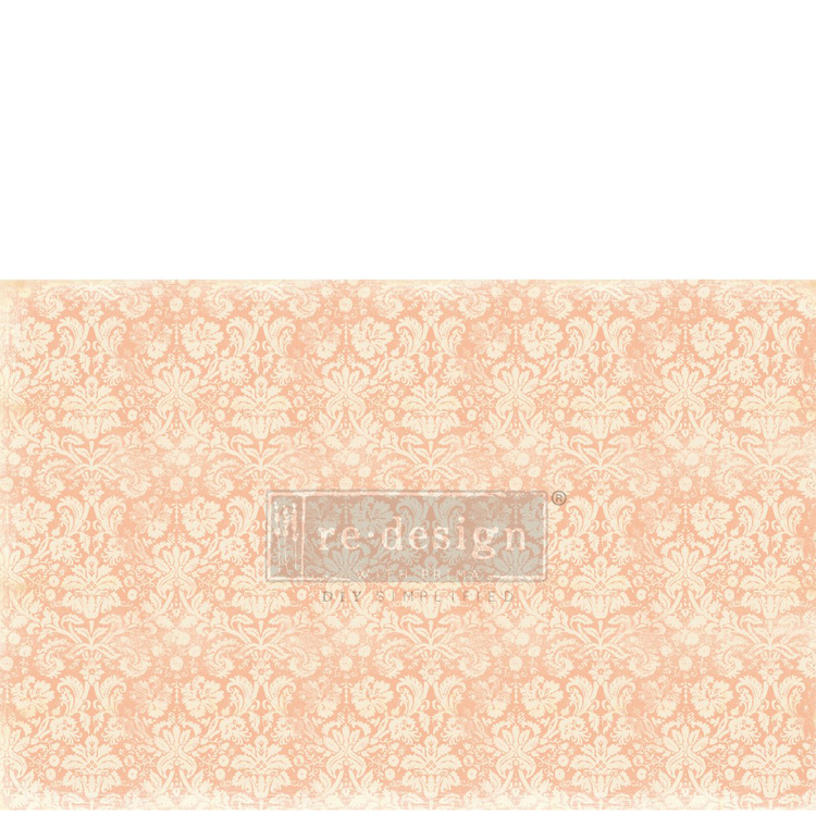 Re Design Tissue Paper -  Peach Damask 48x76cm