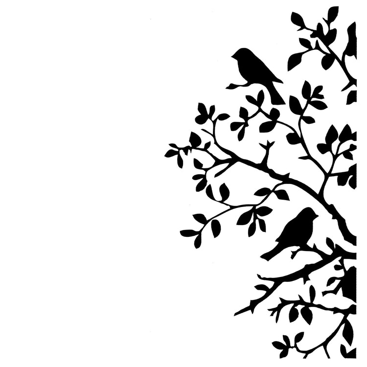 SCHABLON - Posh Chalk Stencils -  Birds and Bendy Branches