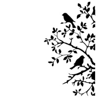 Posh Chalk® Schablon - Birds and Bendy Branches 21x30cm