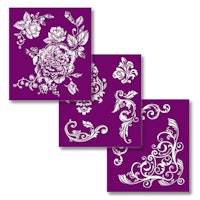 Belles and Whistles - Silk Screen Stencils - FLORAL- 3st ca 20x23cm