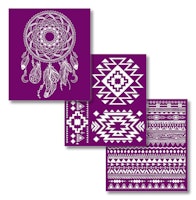 Belles and Whistles - Silk Screen Stencils - WESTERN BOHO - 3st ca 20x23cm