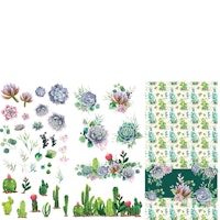 Belles and Whistles Transfer - Cacti and Succulents ca 63x98cm