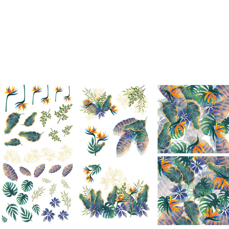 Belles and Whistles Transfer - Tropical Leaves