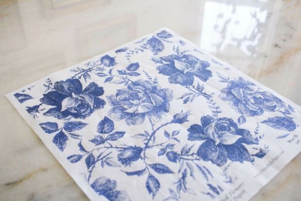BLUE SKETCHED FLOWERS - Belles & Whistles Rice Papers - Decoupagepapper