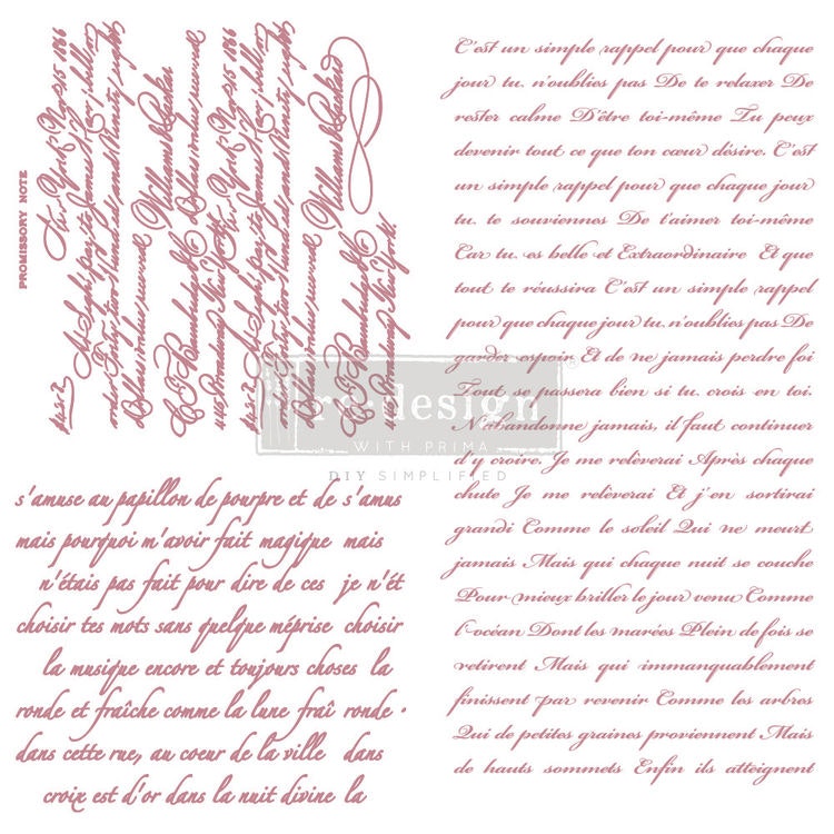 Re Design Dekorstämpel - Vintage Script