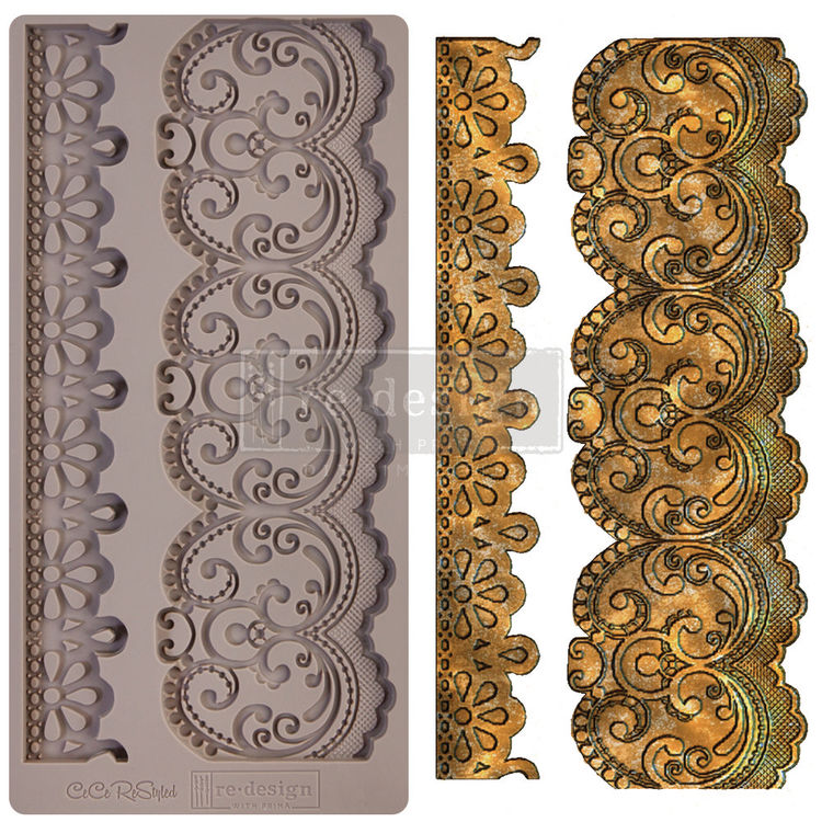 Re Design Decor Mould / Silikodform - Border Lace