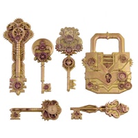 ReDesign Décor Moulds® - Silikonform - Mechanical Lock & Key (ca 13x20cm)