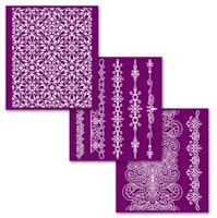 Belles and Whistles - Silk Screen Stencils - DELICATE LACE - 3st ca 20x25cm