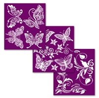 Belles and Whistles - Silk Screen Stencils - BUTTERFLIES - 3st ca 20x25cm