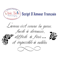 Belles and Whistles Schablon - SCRIPT D'AMOUR FRANCAIS ca 40x50cm